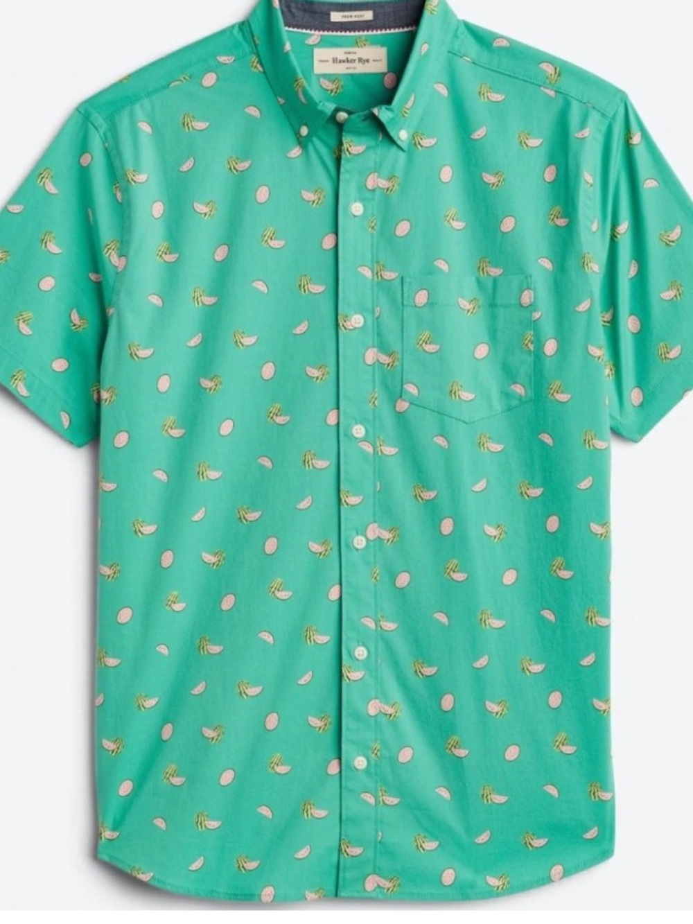 Hawker rye men watermelon button down shirt large